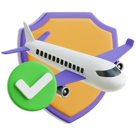 Seguro de vuelo  3D Icon