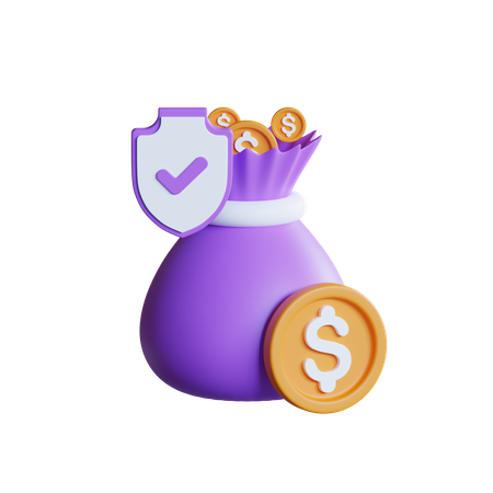 Seguro de dinheiro  3D Icon
