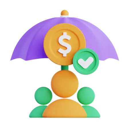 Seguro financiero  3D Icon