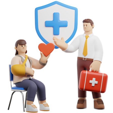 Seguro médico de salud  3D Icon