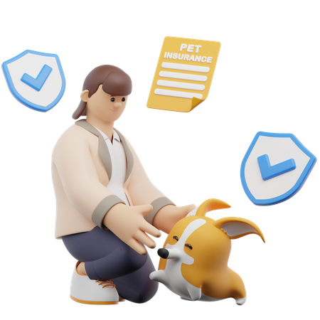 Seguro para mascotas  3D Icon