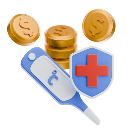 Seguro de termômetro médico  3D Icon