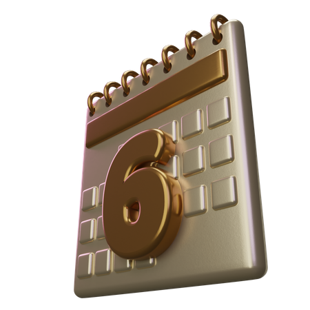 Seis calendario  3D Icon