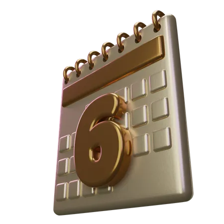 Seis calendario  3D Icon