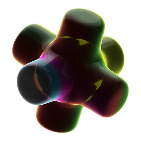 Seis cilindros neon abstrato  3D Icon