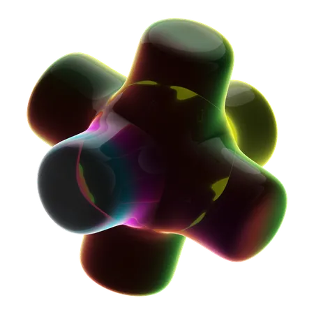 Seis cilindros neon abstrato  3D Icon