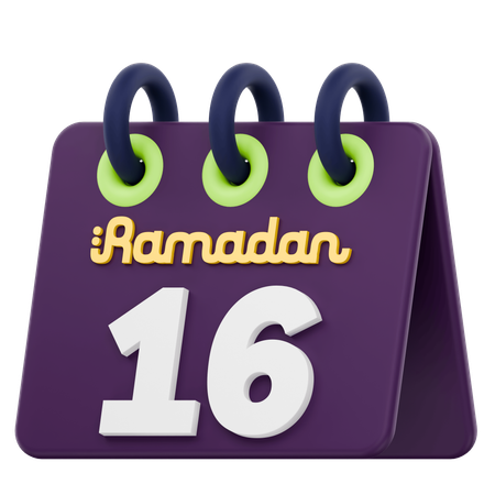 Seizième jour du calendrier du Ramadan Célébration du Ramadan  3D Icon