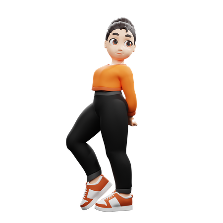 Selbstbewusste Standpose  3D Illustration