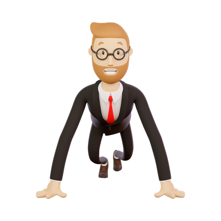Selbstbewusster Geschäftsmann  3D Illustration