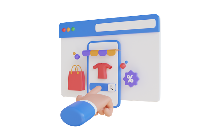 Sélectionner un article d'achat en ligne  3D Icon