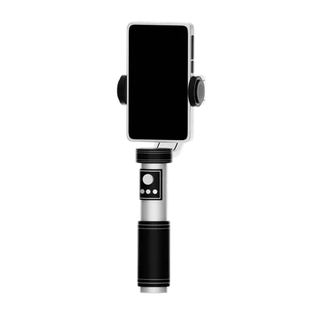 3 D Icon Smartphone Attached To A Selfie Stick 3D Icon