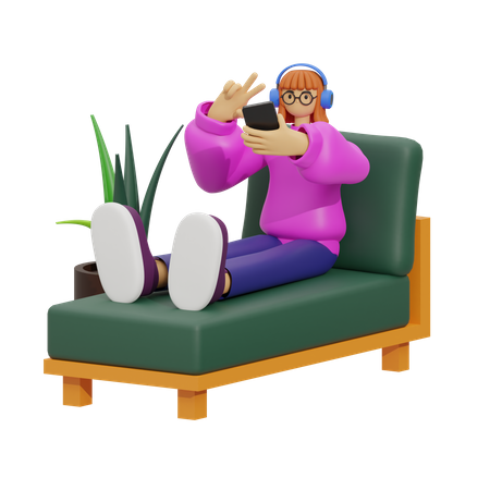 Selfie Virtual  3D Icon