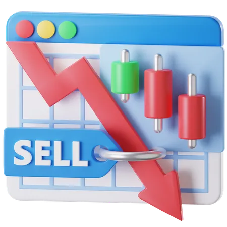 Sell Stock 3 D Illustration 3D Icon