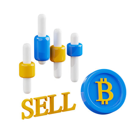 Sell Bitcoin  3D Icon