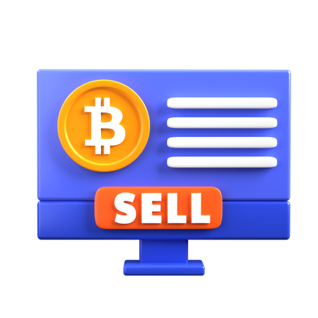 Sell Bitcoin  3D Icon