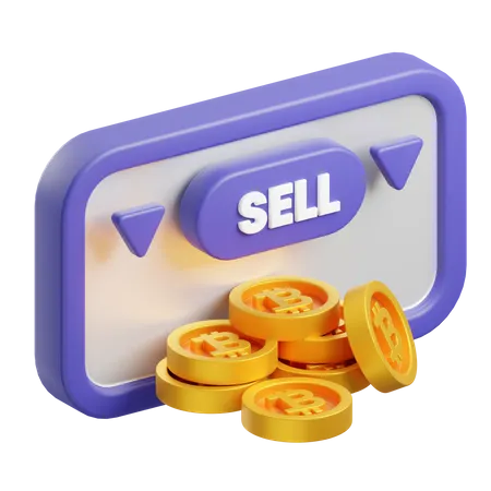 Sell Bitcoin  3D Icon