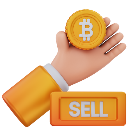 Sell Bitcoin  3D Icon