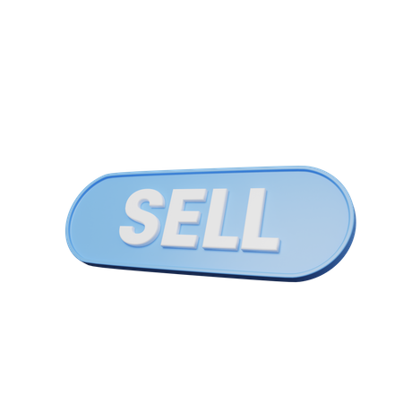 Sell button  3D Illustration