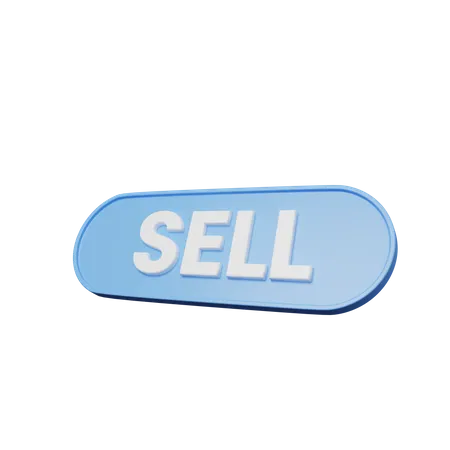 Sell button  3D Illustration