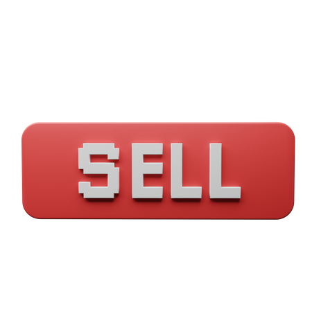 Sell Button Crypto  3D Illustration