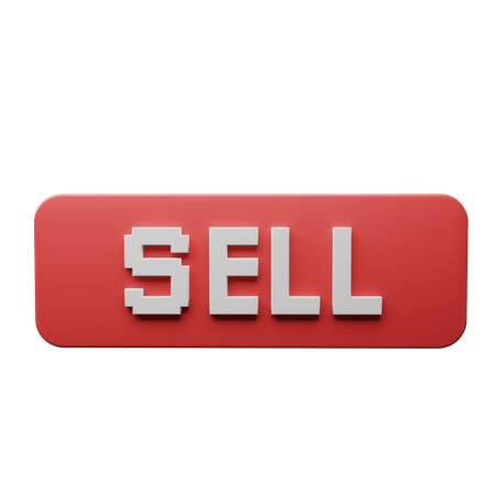 Sell Button Crypto 3D Illustration