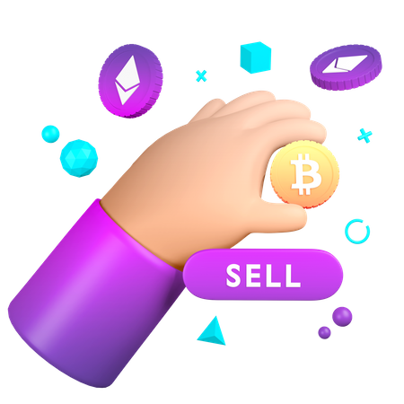 Sell Crypto  3D Illustration