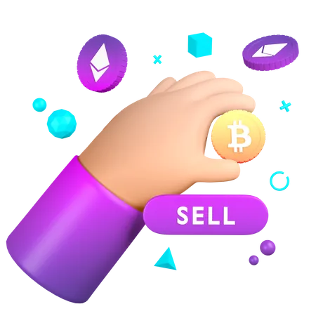 Sell Crypto  3D Illustration