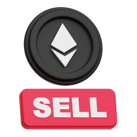 Sell Ethereum Crypto Coin  3D Icon