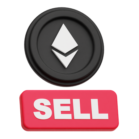 Sell Ethereum Crypto Coin  3D Icon