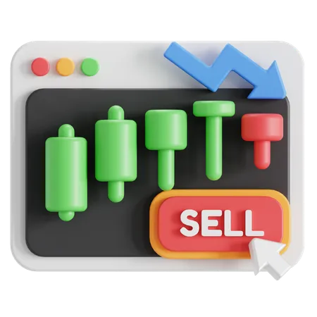 Sell Stock For Maximum Profit 3D Icon
