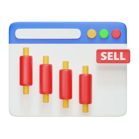 Sell Stock  3D Icon