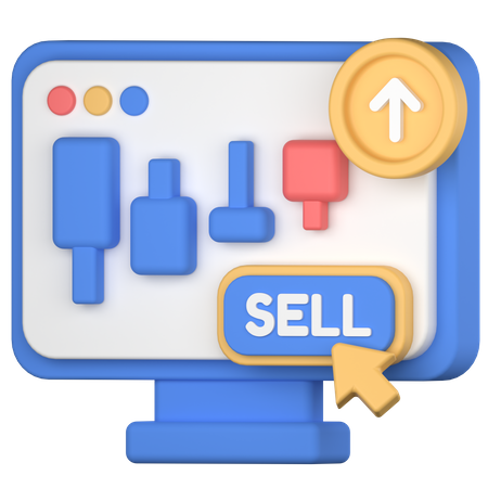 Sell stock  3D Icon