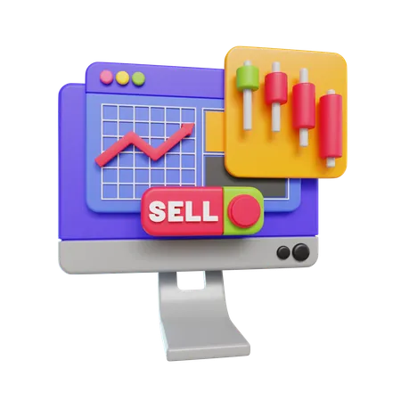 Sell Stock Market  3D Icon