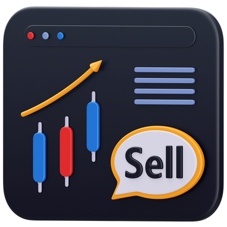 Sell Trading  3D Icon
