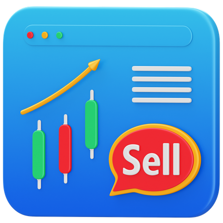 Sell Trading  3D Illustration