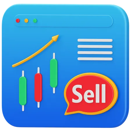 Sell Trading  3D Illustration