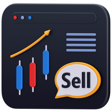 Sell Trading  3D Icon