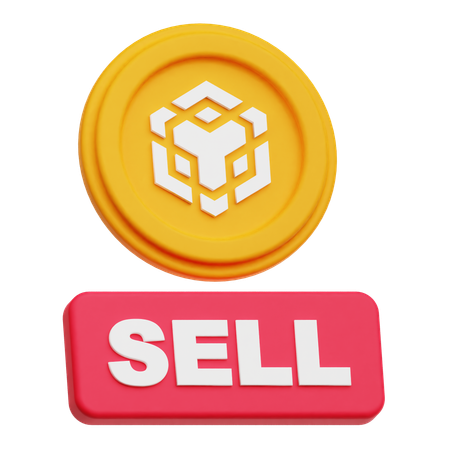 Selling Binance Crypto Coin  3D Icon