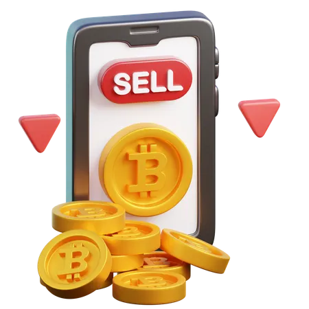 Selling Bitcoin  3D Icon