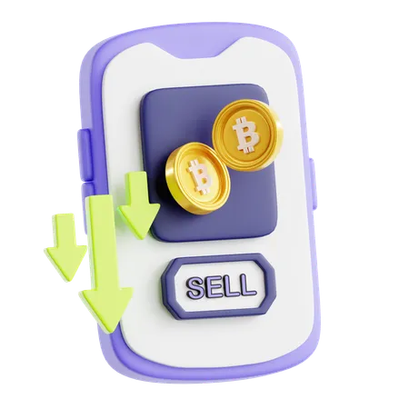 Selling Bitcoin  3D Icon