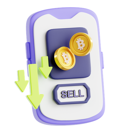 Selling Bitcoin  3D Icon