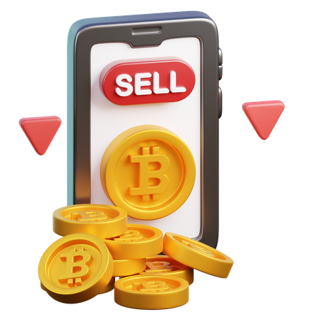 Selling Bitcoin  3D Icon