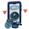 selling ethereum 3d logo