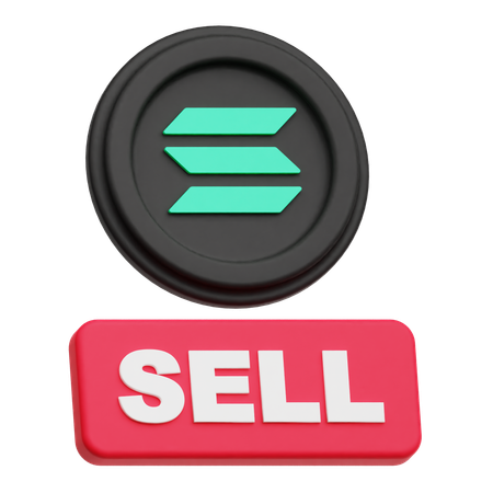 Selling Solana Crypto Coin  3D Icon