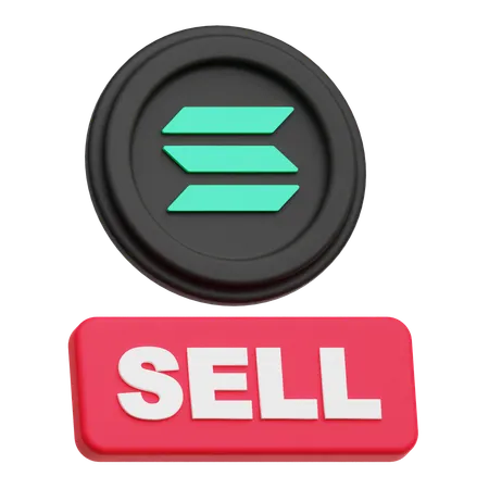 Selling Solana Crypto Coin  3D Icon