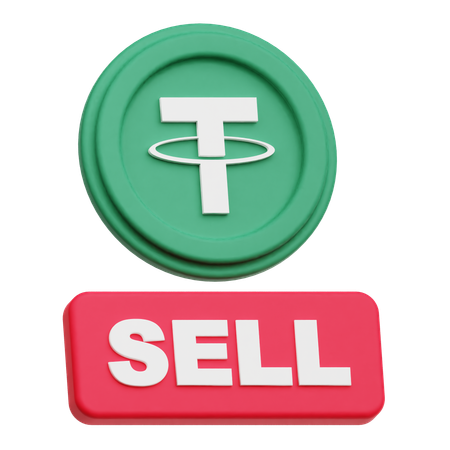 Selling Tether Crypto Coin  3D Icon