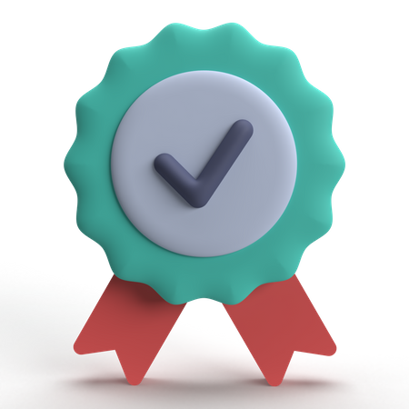 Sello certificado  3D Icon