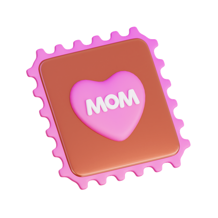 Sello de corazón de mamá  3D Icon