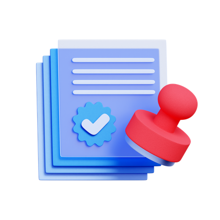 Sello de documento aprobado  3D Icon