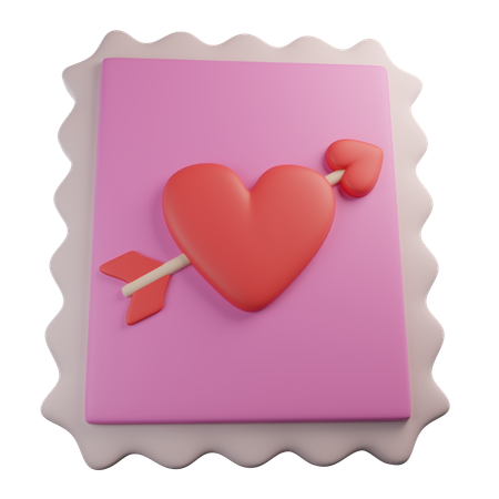 Sello postal de san valentin  3D Icon